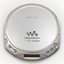 READ Sony Walkman D-E220 Portable CD Player ESPMAX Silver Gray Stereo - As Is