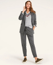 New Brooks Brothers 14 Gray Knit Pin Striped Jacket Pants Cozy Casual Suit