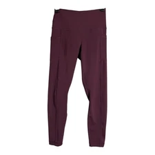 90 Degree by Reflex Athletic Pants Leggings Burgundy S Small Yoga Running Gym
