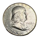 1948-D Benjamin Franklin Silver Half Dollar Gem BU Full Bell Lines