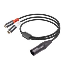 1FT XLR to 2 RCA Y Splitter Patch Cable, Dual RCA Female to XLR Male Audio Ca...