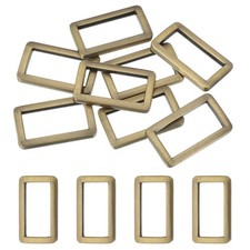 8pcs 1 Inch Metal Flat Rectangle Ring Buckle Brass