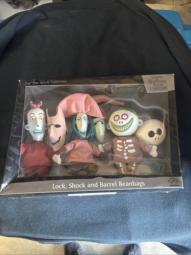 TIM BURTONS NIGHTMARE BEFORE CHRISTMAS- LOCK SHOCK AND BARREL BEANBAGS -NEW
