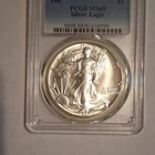U.S. Mint 1987 American Silver Eagle $1 1 oz .999 Silver PCGS MS69 #9808