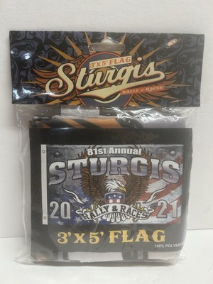 2021 Sturgis 81st Motorcycle Eagle Shield Rally Flag 3ftx5ft Mancave America