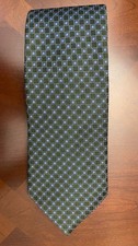 Brooks Brothers Basics Green Geometric Silk Necktie Classic USA Made