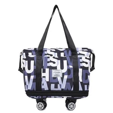 Travel Tote Bags with Trolley Sleeve Expandable Extra Waterproof Oxford Duffe...