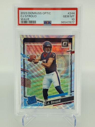 🔥 2023 Panini Donruss Optic CJ Stroud Wave Prizm Rookie /300 PSA 10 RC 🔥