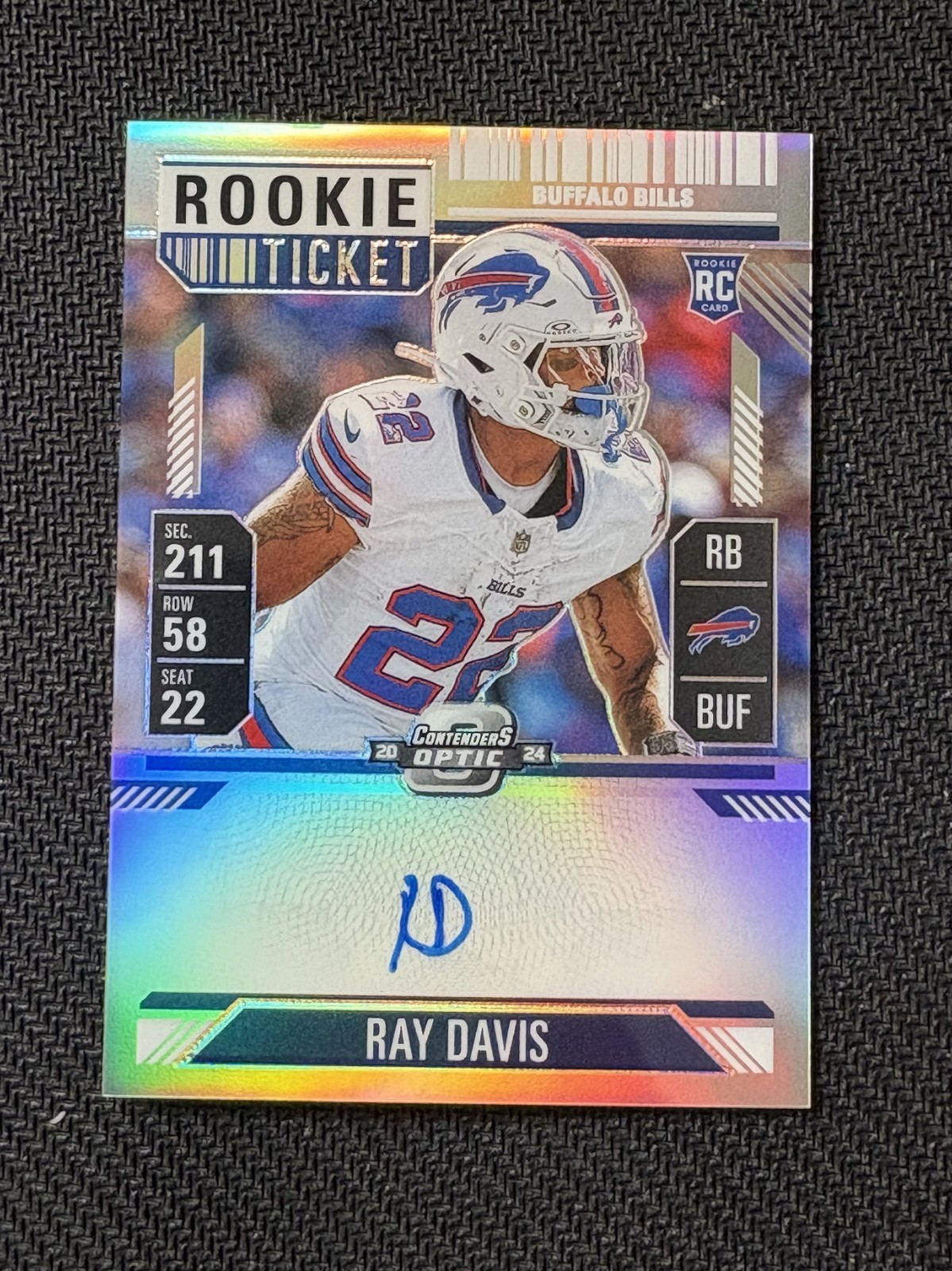 Ray Davis Panini Contenders Optic #137 Autograph-Silver