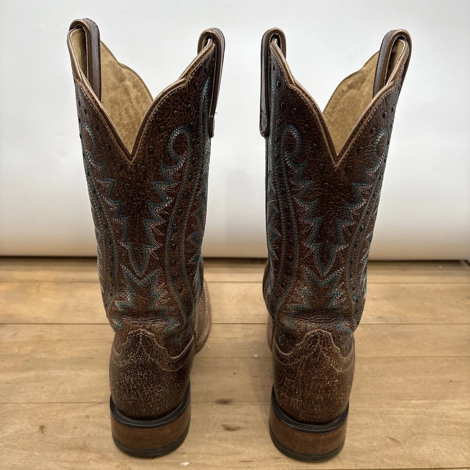 Botas Ariat Western Mujer Talla 8B Estilo 10027365 Marrón Turquesa Costuras VER Foto 4 de 4