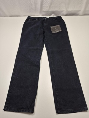 VTG Calvin Klein Sport Jeans Mens 38x34 Blue/Black Straight Made in USA