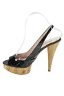 Miu Miu Womens Shiny Leather Platform Heels Slingbacks Shoes Black Size 8 — photo 5