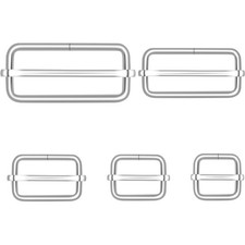 25Pcs Metal Adjustable Slider Buckles, 5/8, 3/4, 1, 1-1/2 and 2Inch Rectangle...