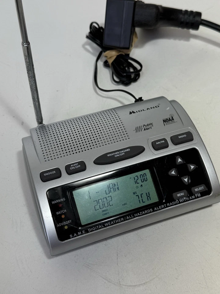 Midland WR-300 Digital Weather Alert Monitor AM/FM Radio Alarm Clock TESTED - Image 4 of 4