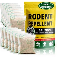 Natural Rodent Repellent 12 Pack, Mice & Rat Deterrent Indoor Outdoor 