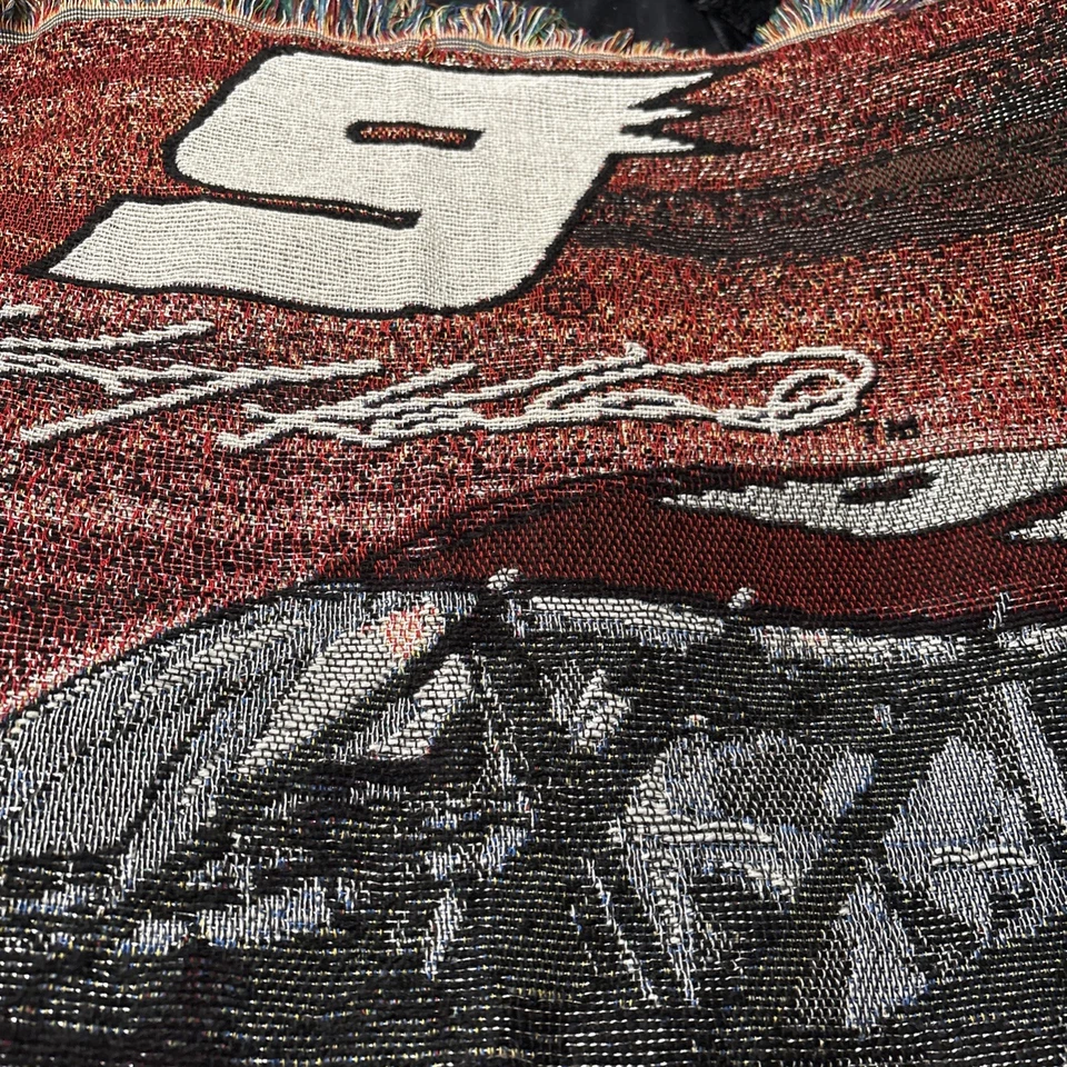 Manta de tapiz tejida vintage Kasey Kahne #9 Nascar Dodge Charger Foto 3 de 4