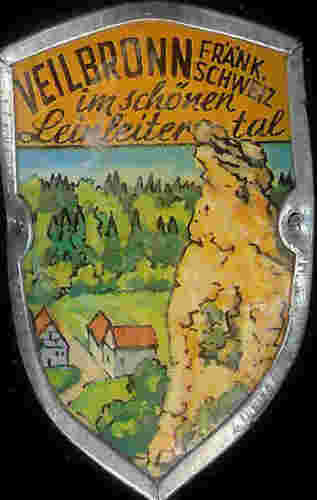 Veilbronn Walking hiking medallion stocknagel shield mount G1518 - Afbeelding 1 van 1