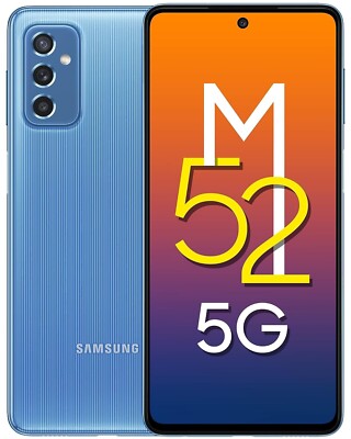 SAMSUNG Galaxy M52 5G Factory Unlocked Dual SIM 128 GB Storage 6 GB RAM- BLUE