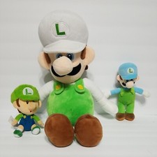 Super Mario Bros Plush Lot of 3 Luigi Plush Toys Nintendo 20" 9" 7"
