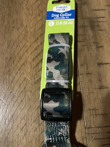 Forever Pals Adjustable Dog Collar Large 23” X 1” Camouflage Camo Green - Picture 2 of 5