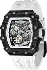 TSAR BOMBA Men's Automatic Watch Tonneau Luxury Skeleton Watches CF-Black White