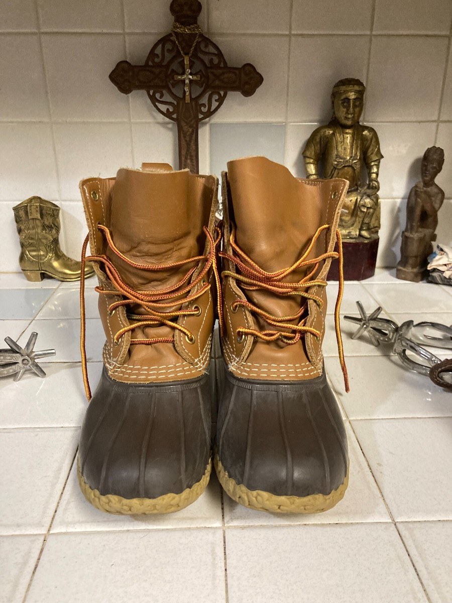 L.L. Bean Maine Hunting‎ Boots Mens 7 Brown Leather Duck Rain USA Outdoor LL Bean Duck Boots Mens 7 Hunting Shoe 12” Brown Leather  main image 2