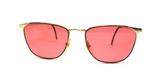 Men's And Women's Sunglasses Made In Italy Vintage 90s New Gold Red Lens