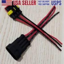 2 Sets Car Waterproof Electrical 18AWG Wire Connector 4 pin Way Plug Marine US