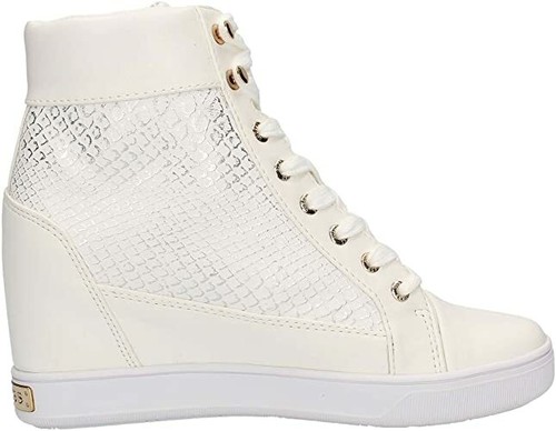 Scarpe Guess sneakers donna con zeppa interna lacci Bianco Pitonato | eBay
