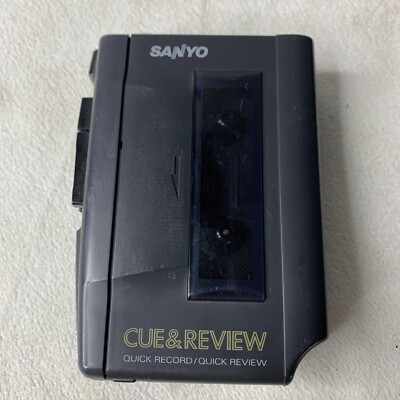 SANYO Cue & Review Quick Record Review Cassette Player Recorder M-1019 Tested 