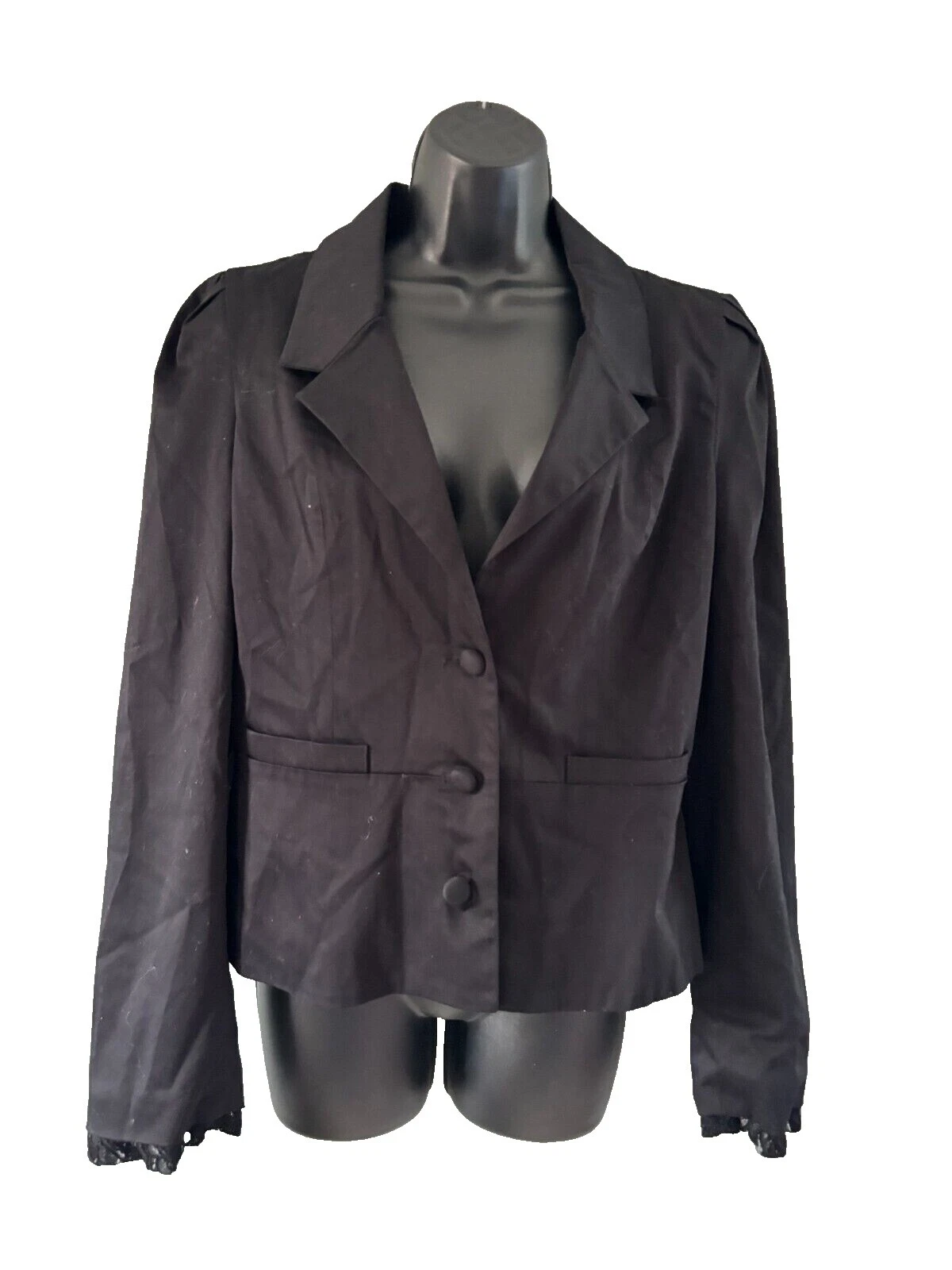 Negro Plisado abrigos, chaquetas y chalecos para Mujeres