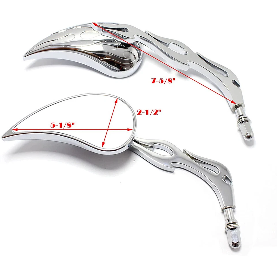 Espejos retrovisores cromados lágrima para motocicleta Harley 883 Ironhorse Slammer EE. UU. Foto 3 de 4