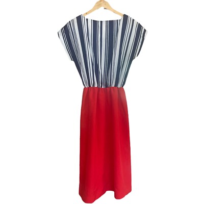 Vintage Jones Petites Red, White, Blue Dress 4th Of July Patriotic Short  Sleeve | eBay