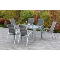 Merxx GartenmöBel Amalfi Di Lusso Set 7Tlg. 6 Stapelsessel + 1 Tisch