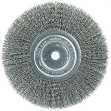 Weiler 1175 Wheel Brush: 8" Wheel Dia, Crimped 5/8" Hole, Steel, 6,000 RPM
