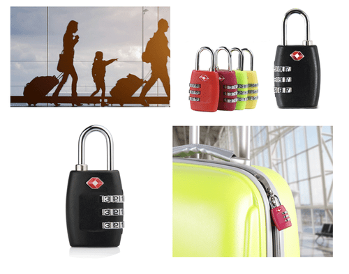 TSA-Zulassung Gepäck Reise Koffer Taschenschloss [3-stellige Kombination] Vorhängeschloss zurückgesetzt - Bild 13 von 17