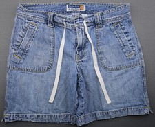 Vintage 2005 Old Navy Drawstring Mid Rise Jean Chino Shorts Cotton Size 6 31x6