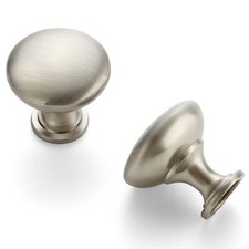 3 Pack Brushed Nickel Round Zinc Cabinet Knobs for Kitchen Bathroom Closet Dr...