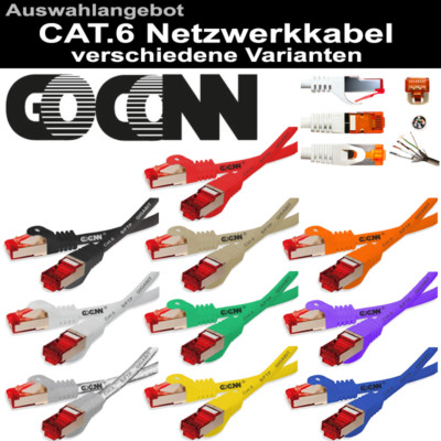 GoConn Patchkabel Netzwerkkabel RJ45 CAT6 Auswahl  Orange  Weiß Grau Schwarz