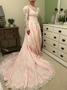 pink vintage wedding dress