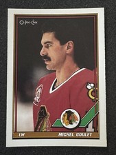 1991-92 O-Pee-Chee Michel Goulet #336 Chicago Blackhawks HALL OF FAME