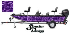Purple Abstract Ripple Texture Fish Bass Boat Black Decal Wrap USA Vinyl