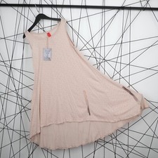 EWA i WALLA Women's Relaxed Loose Sleeveless Stretch Soft Pink Dot Tank Dress M