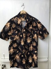 Rip Curl Men's Black Floral Short Sleeve Button Shirt Size XL