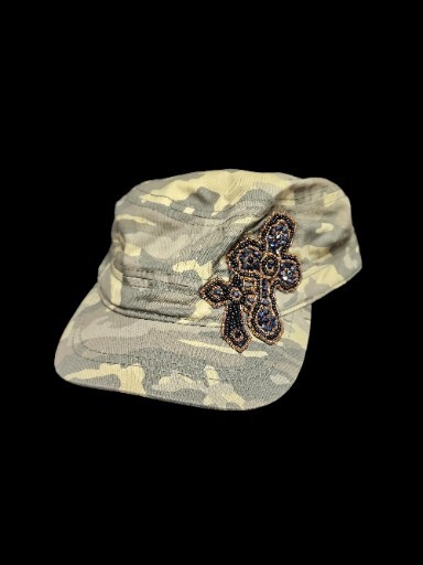 FATIGUE Field Patrol Military Hat Beaded Bling Women Green  display picture 1