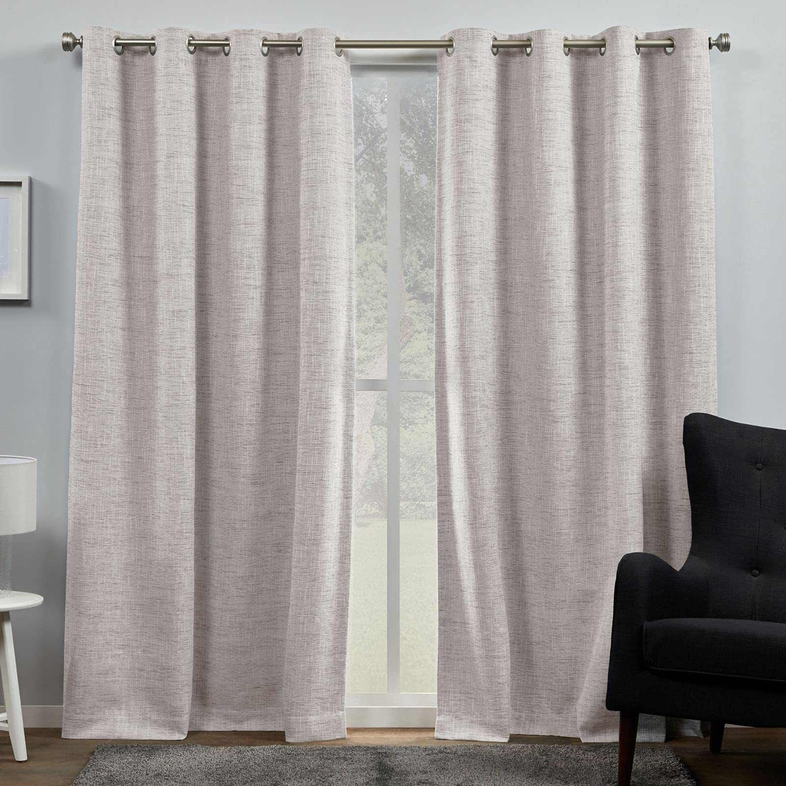 Burke 100% Blackout Grommet Top Curtain Panel Pair, 52