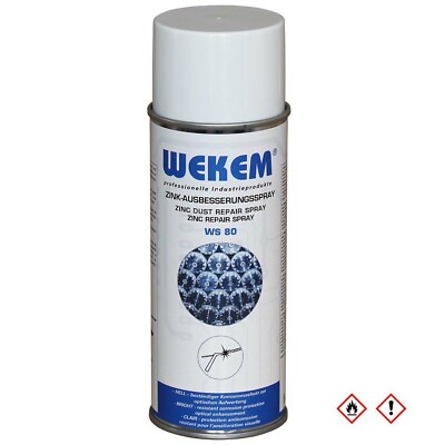 Wekem 400ml Zink-Ausbesserungsspray WS80 Rostschutz Zinkspray Zink Spray