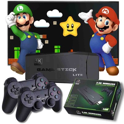 4KHD TV Spiel Stick,30000/35000+Retro Videospielkonsole w/2 Wireless Controller