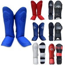 Muay Thai Shin Guards MMA Kickboxing Leg Pads Sparring Gear for Men & Women New