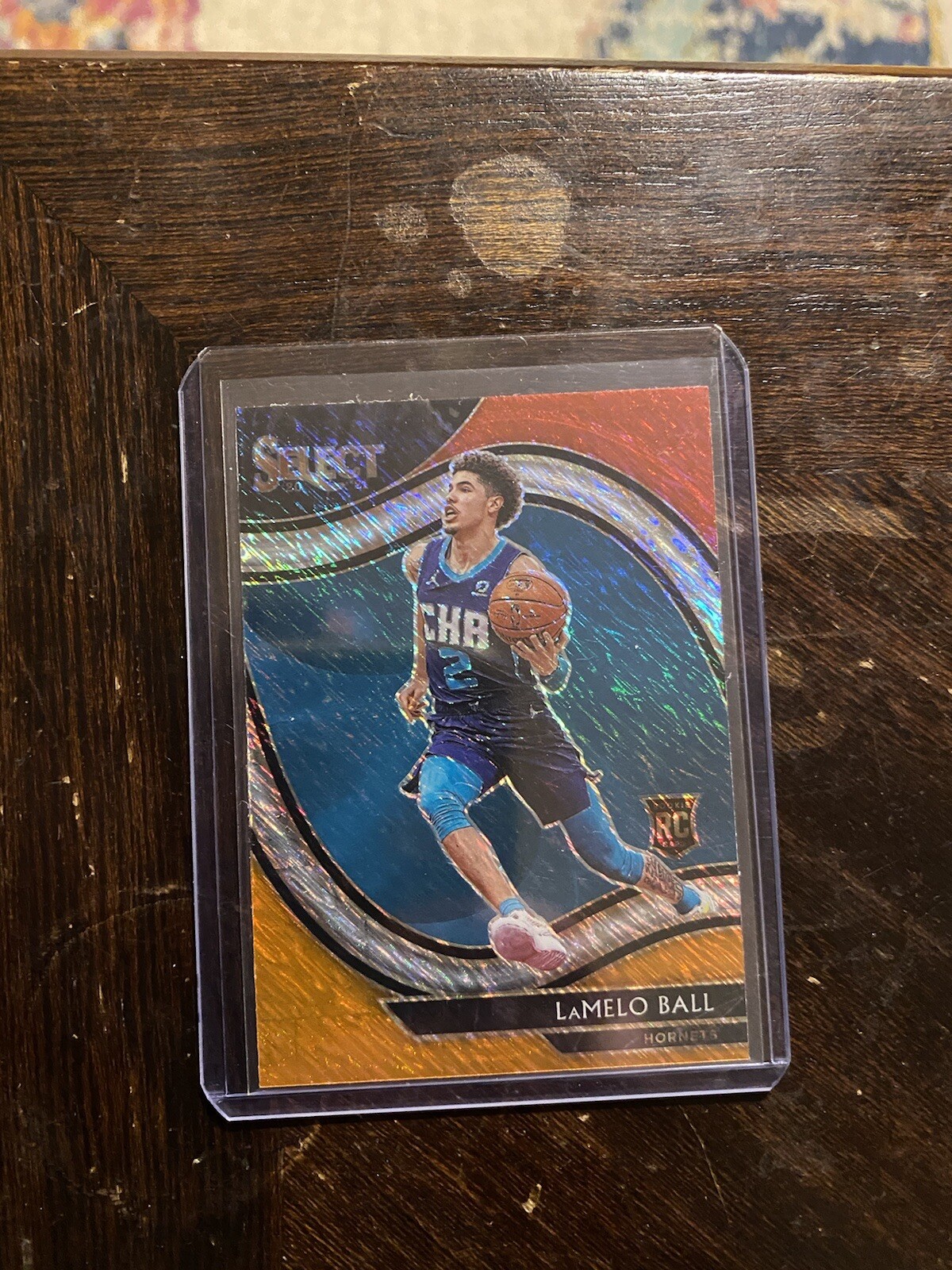 LaMelo Ball 2020-21 Select Courtside Red White & Orange Flash Prizm Rookie Card